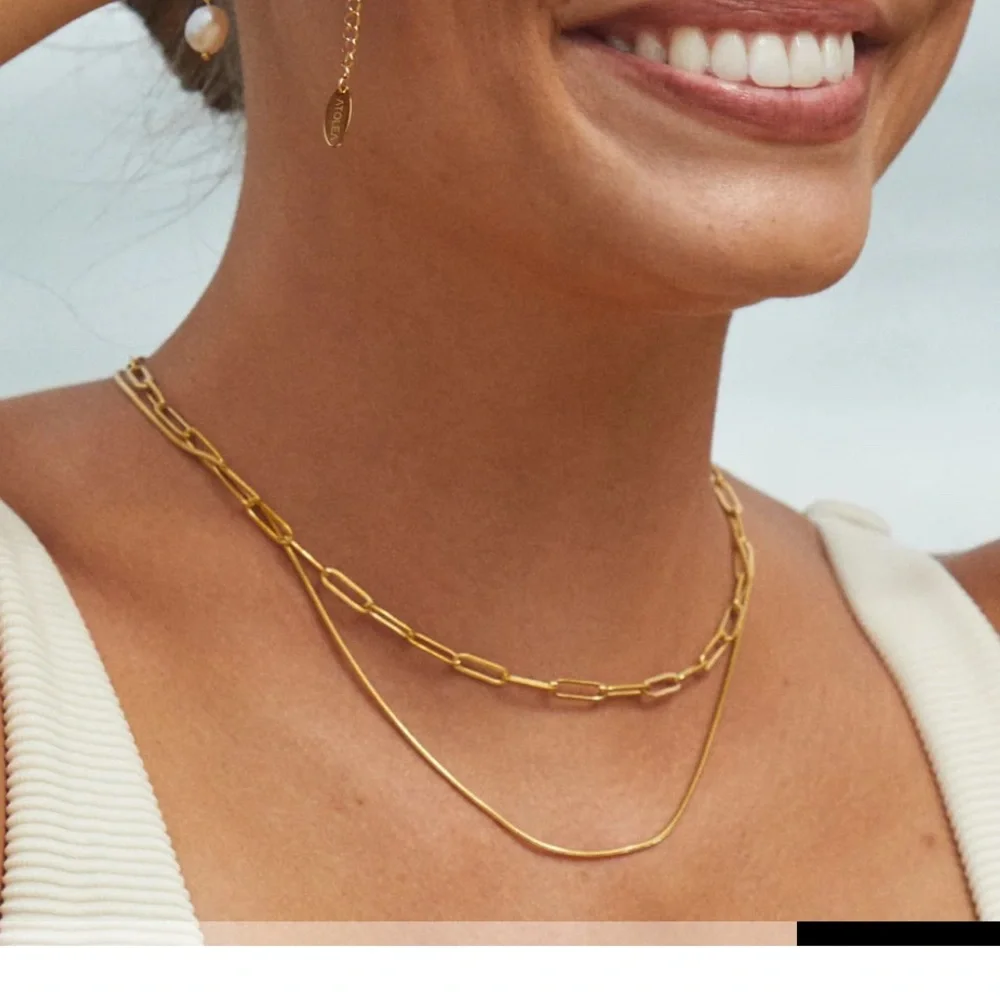Atolea Melrose Layered Gold Necklace - Picture 1 of 5